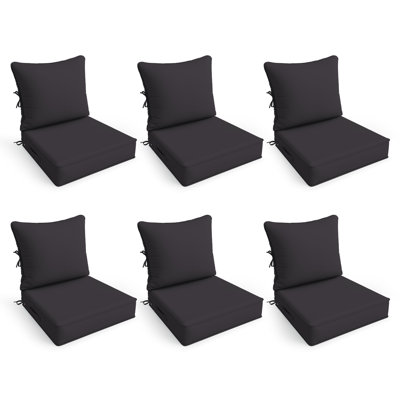 Ensemble de coussins de siège d'extérieur l 22 po x P 24 po, coussins d'extérieur seulement