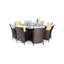 Pate 8 - Person Wicker Patio Dining Set with Round Table , Cushions Included-370573353-370573354