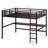 Metal Loft Bed With Power Outlet And LED Lighted, Space-Saving