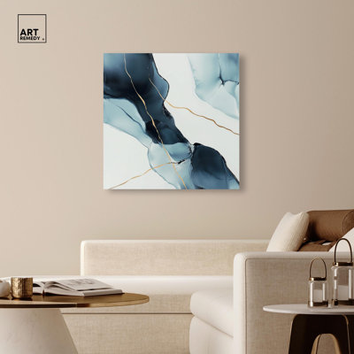 «Cerulean Flow I», art numérique sur toile par 