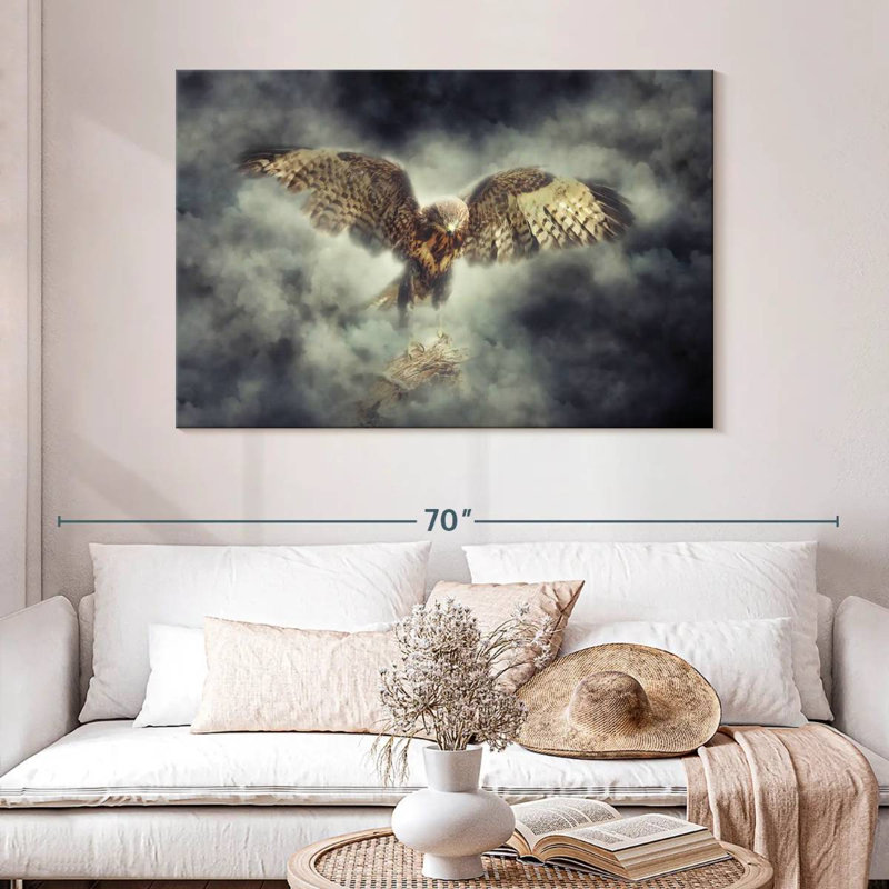 Aigle à tête blanche fumé Crowle, H 32 po x l 48 po
