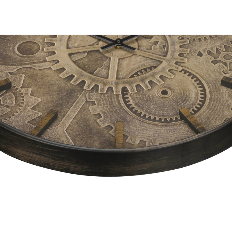 20-Inch Round Transitional Brown Wall Clock - Versatile Decor Piece for Warm Interior Styles