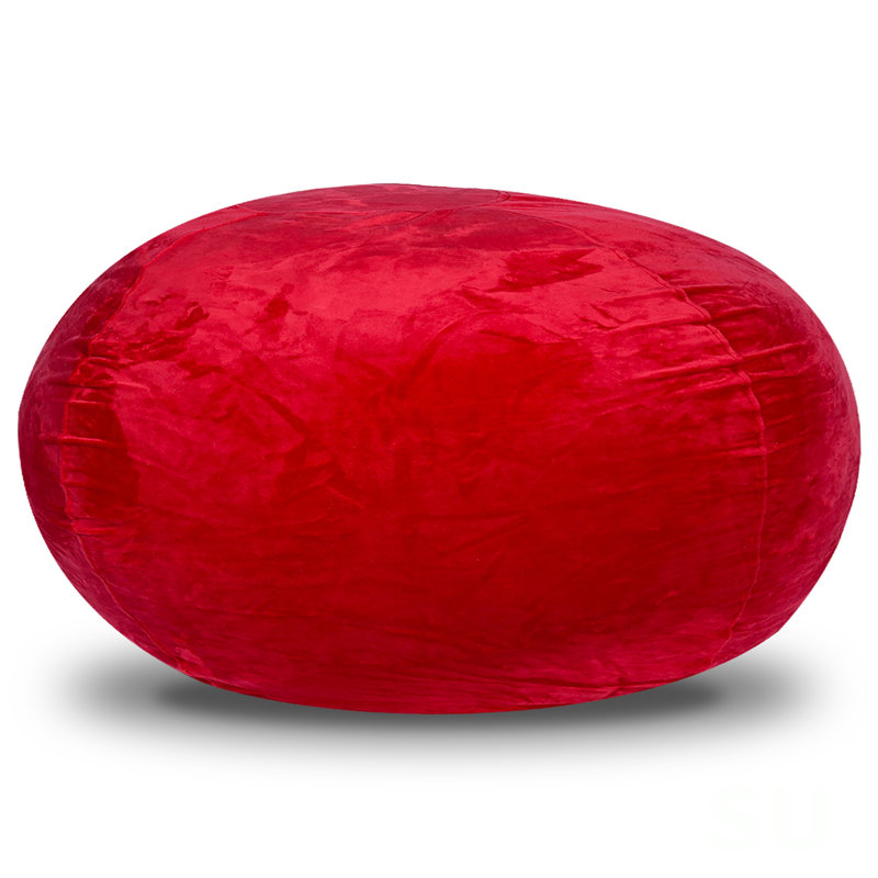 Minky Velvet Bean Bag Chair, 3Ft Plush Floor Chair For Kids And Adults W/ Washable Cover, Lounge Chair With Stretchable Fabric, Comfy Bedroom Chair, Filled With Shredded And Memory Foam.