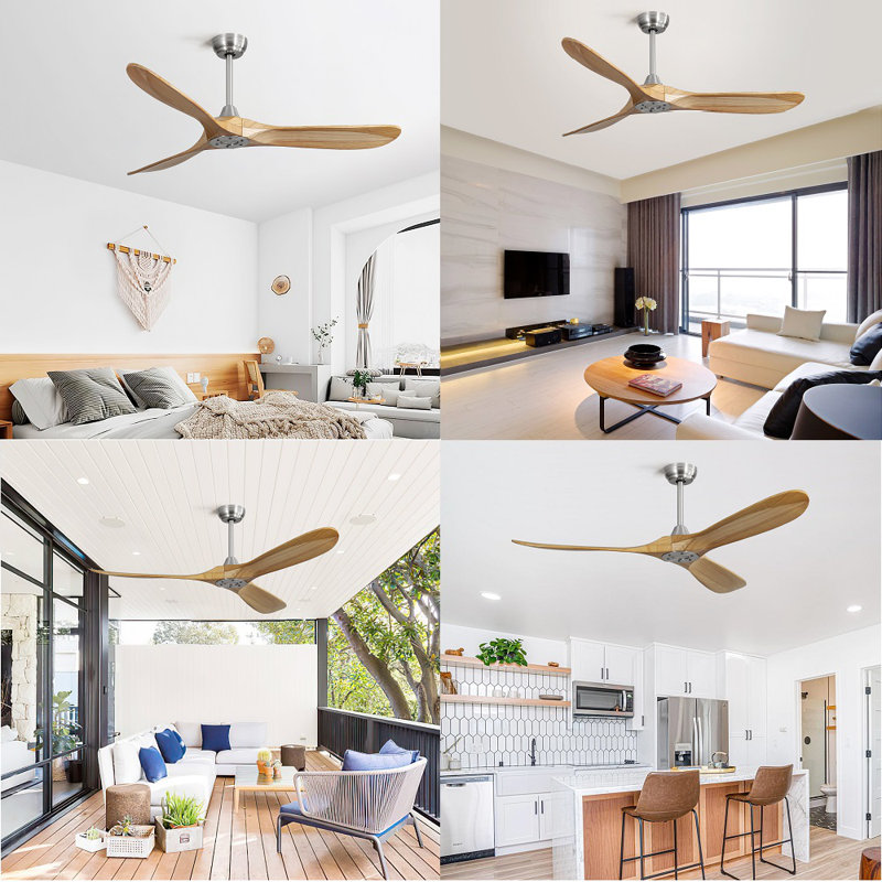 Maclyn Ceiling Fan with Light Kit, Light Brown