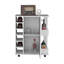 Chariot-bar avec roulettes, 2 tablettes de rangement latérales et support pour 6 bouteilles de vin