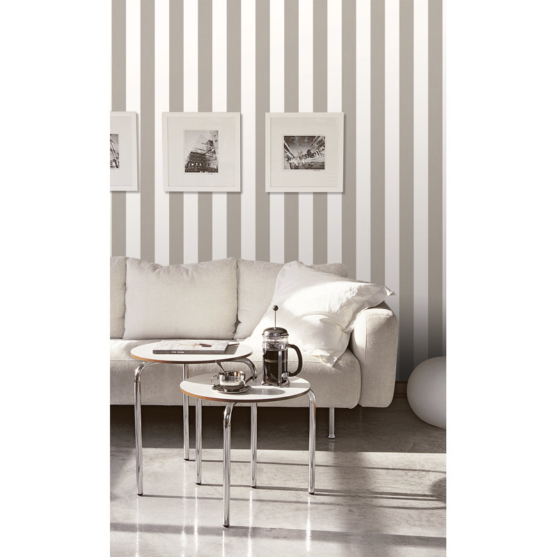 Smart Stripes 2 Surface Stripe Wallpaper Roll, Beige-81