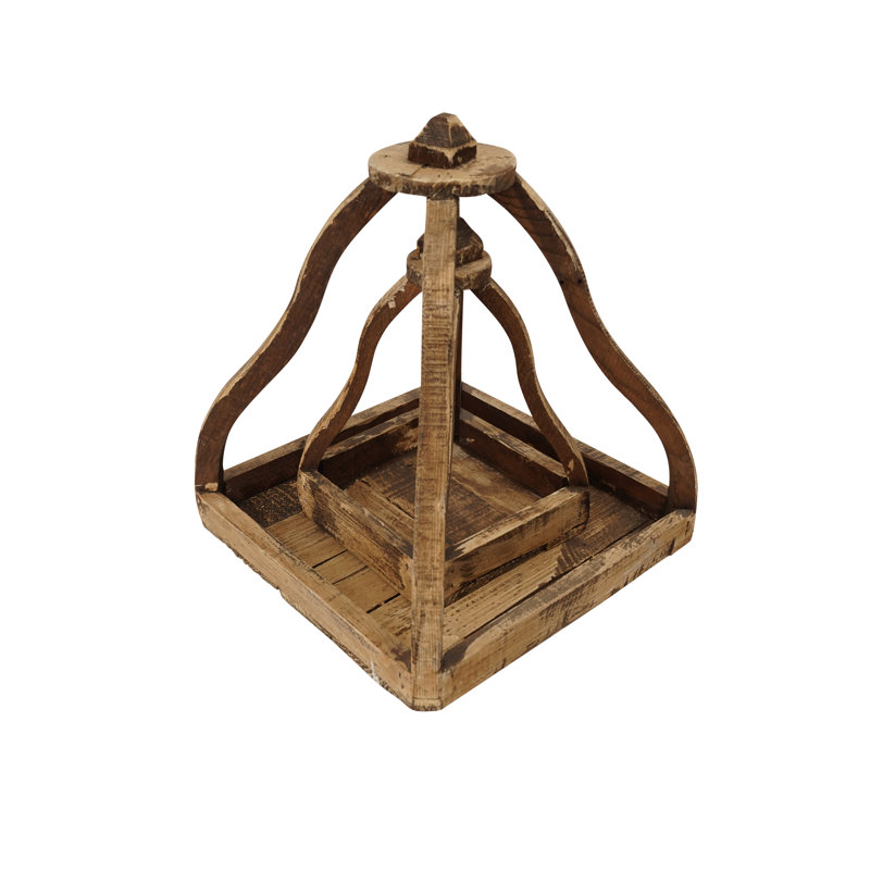 Lanternes en bois Bell Farmhouse, Beige