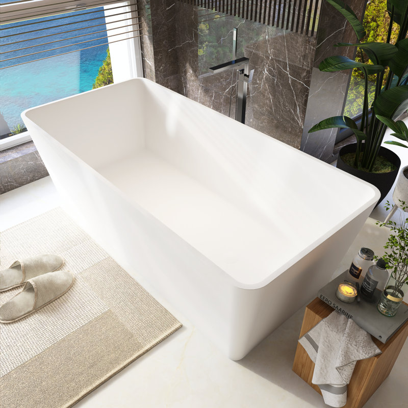 66.9'' x 31.5'' Soaking Solid Surface Bathtub
