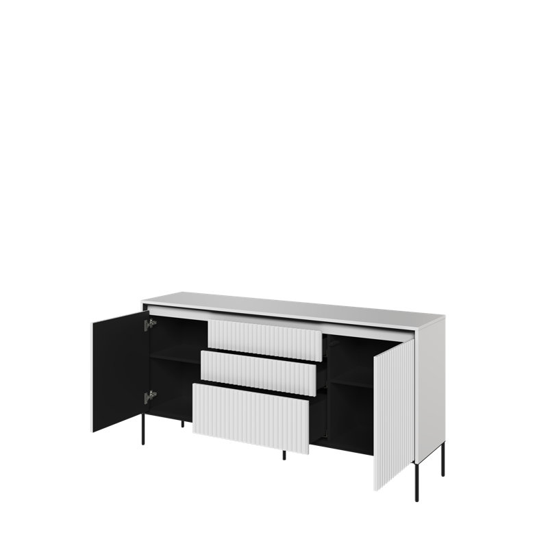 Amichai 166cm Sideboard, White/Black