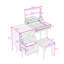 Makeup Vanity Desk with LED Flip-Top Mirror, Stool, 3 Drawers & 10 Compartments