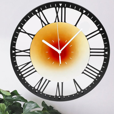 Horloge murale ronde en fer 10 po avec mouvement à quartz silencieux, chiffres romains, impression UV