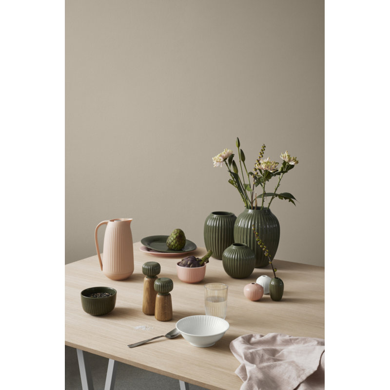 Hammershøi Salt & Pepper Mill, Natural/Dark Green, 5.7" H x 2.6" W x 2.6" D
