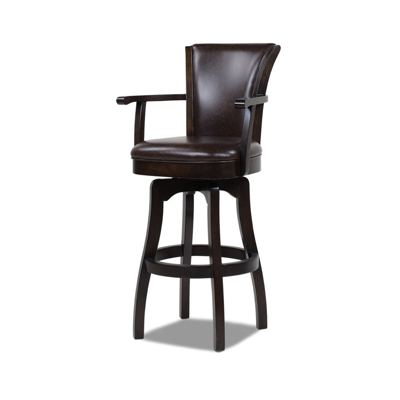 Tabouret de bar et de comptoir Meola, Tabouret de bar (siège d'une hauteur de 31 po), Brun rétro