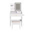 Miroir de coiffeuse à 3 couleurs avec tabouret, coiffeuse pour la chambre à coucher, 2 tiroirs et 5 armoires de rangement (4 ouvertes + 1 cachée), éclairage réglable-1360509713