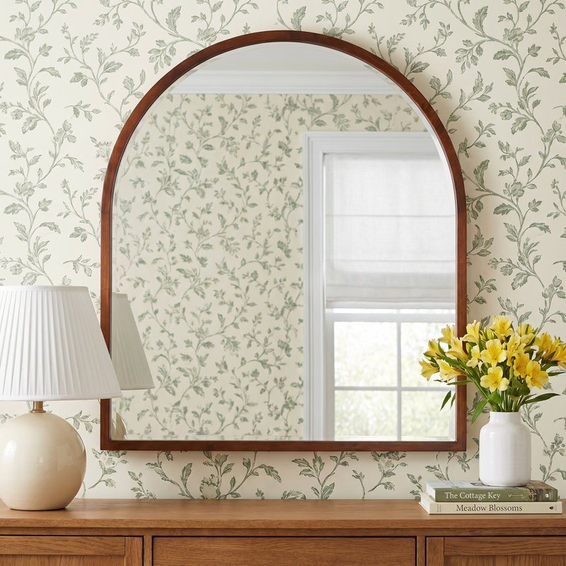 Glover Wood Arch Mirror, Walnut Brown
