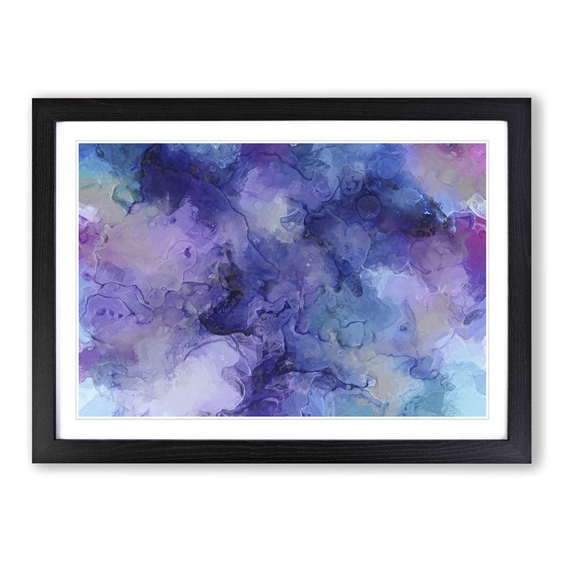 Midnight Joy in Abstract - Picture Frame Painting Print, Black Framed, 36cm H x 48cm W x 2cm D