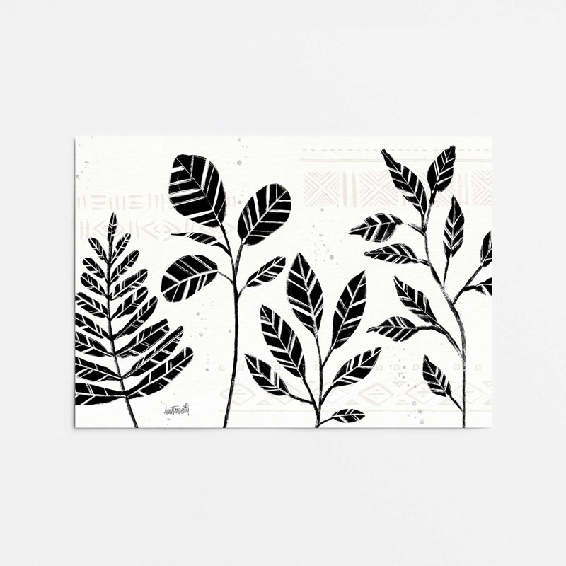 Botanicals noir et blanc I Print, H 8 po x l 10 po, Papier