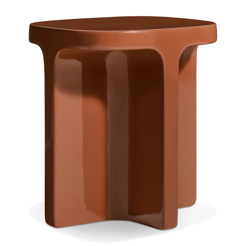 Small Talk Outdoor Side Table, Rust, 17" H x 16" W x 14" D