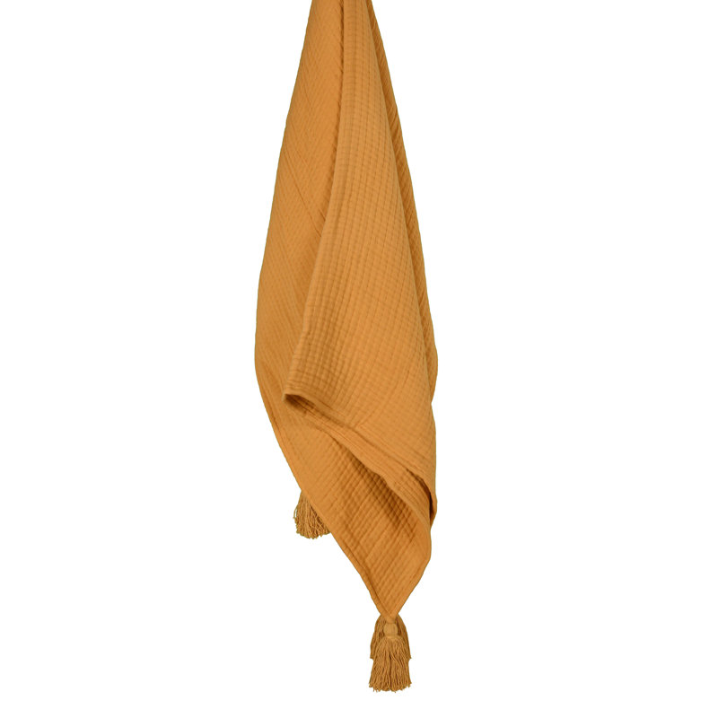 Jeté 100% coton, Doré clair