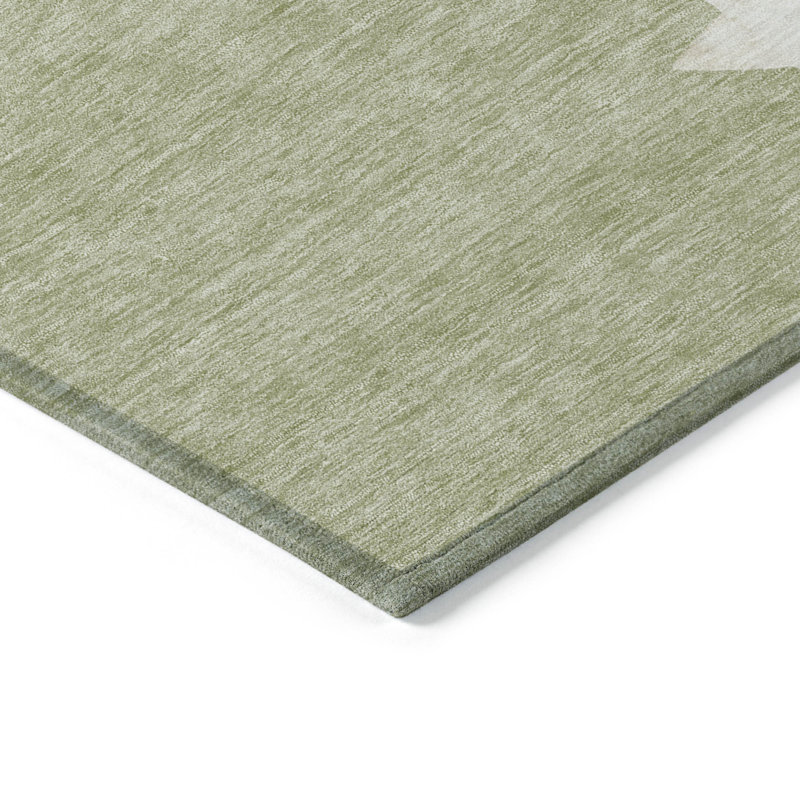 Machine Washable Indoor/Outdoor Christmas Presents Xhevrie Aloe Rug, Rectangle 1'8" x 2'6"