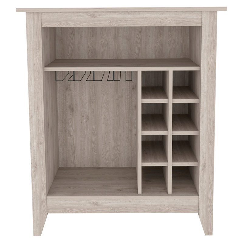 6-Bottle 1-Drawer 1-Shelf Bar Cabinet, Gray