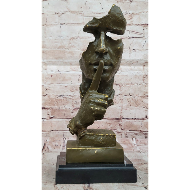 Sculpture abstraite en bronze «Silence» - Dali, art moderne