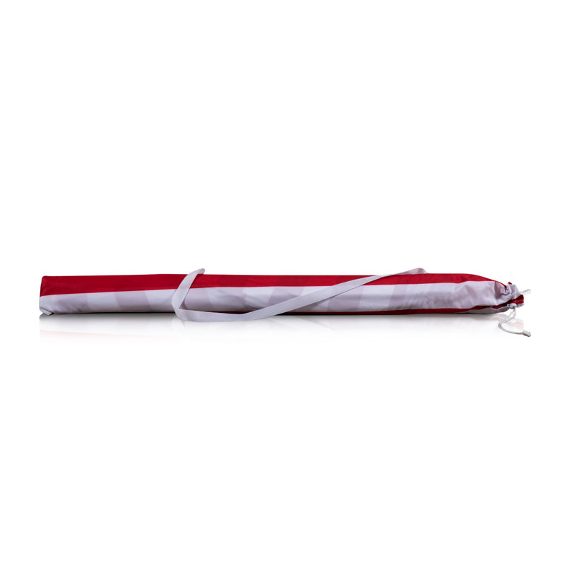 Chaise de plage avec parasol Edwin, Rayure rouge Cabana