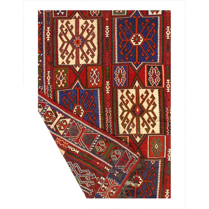Kilim rouge turc antique 5 pi 3 po x 9 pi 2 po