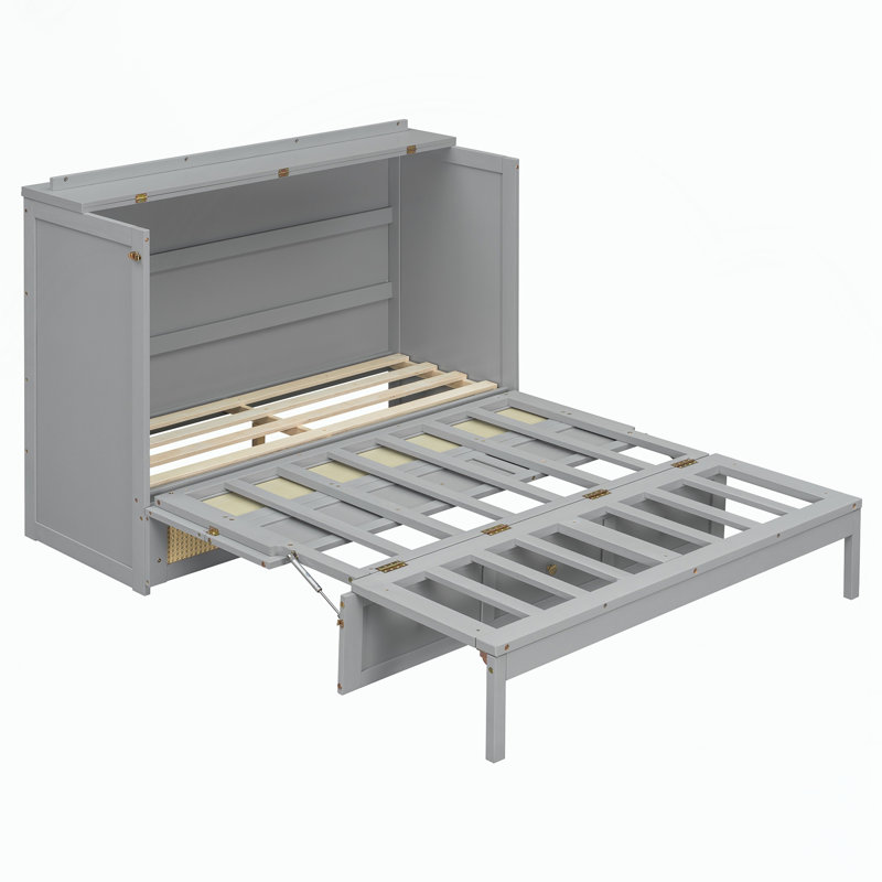 Lit escamotable double avec grands tiroirs, Grey