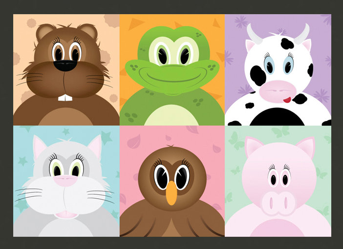 Cheerful Animals 2.45m x 350cm Wallpaper, 300 cm x 210 cm