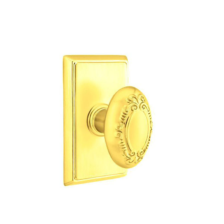 Emtek Passage Knobset w/ Rectangular Rosette and Victoria Knob