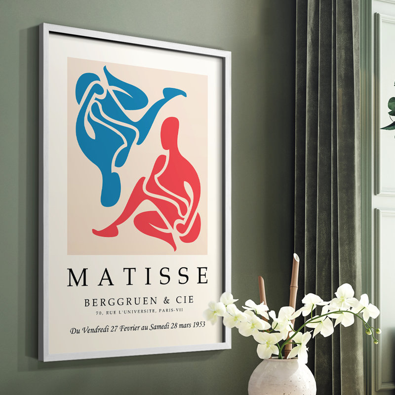 Matisse CXXVI Framed Print - Solid Wood, 28" H x 22" W, White