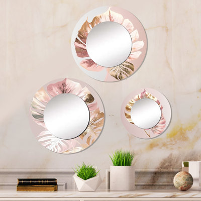 Ensemble de 3 miroirs muraux ronds en aluminium Dilawar