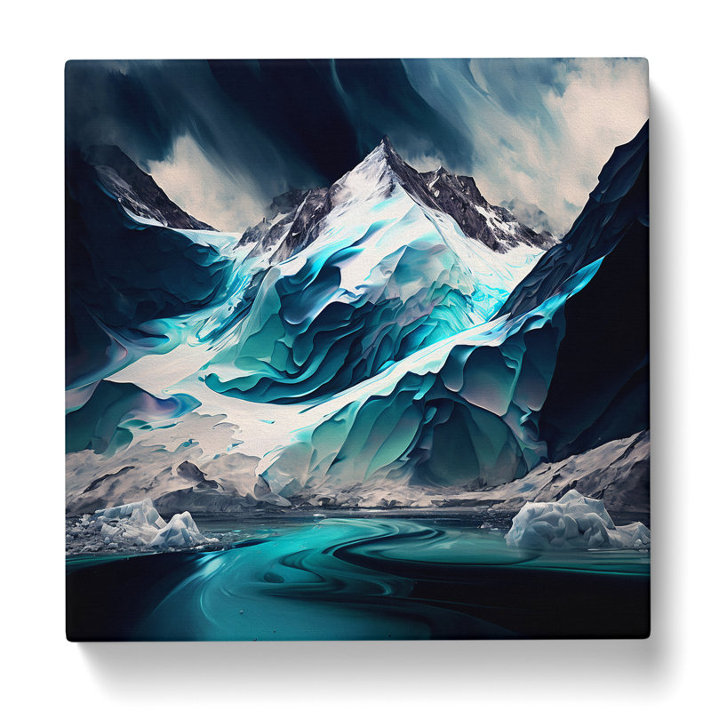 Glacier Abstract Expressionism - Print, 50cm H x 50cm W x 3cm D