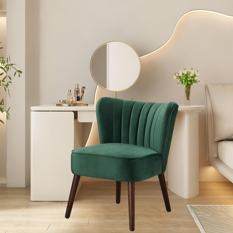 Solid Wood Accent Stool, Green
