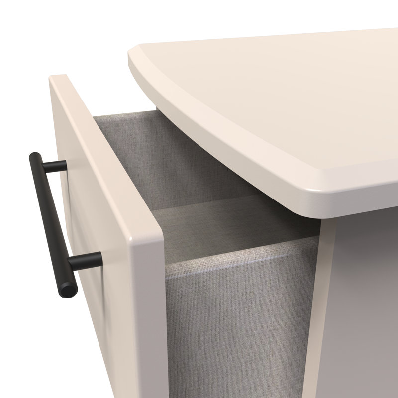 Fully Assembled Lordahl 3 DrawerÂ Bedside Table, Beige