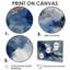 «Blue Sturdy Guardians Accents With White», reproduction d'art sur toile encadrée, art abstrait bleu-633871096-633871101-633871091