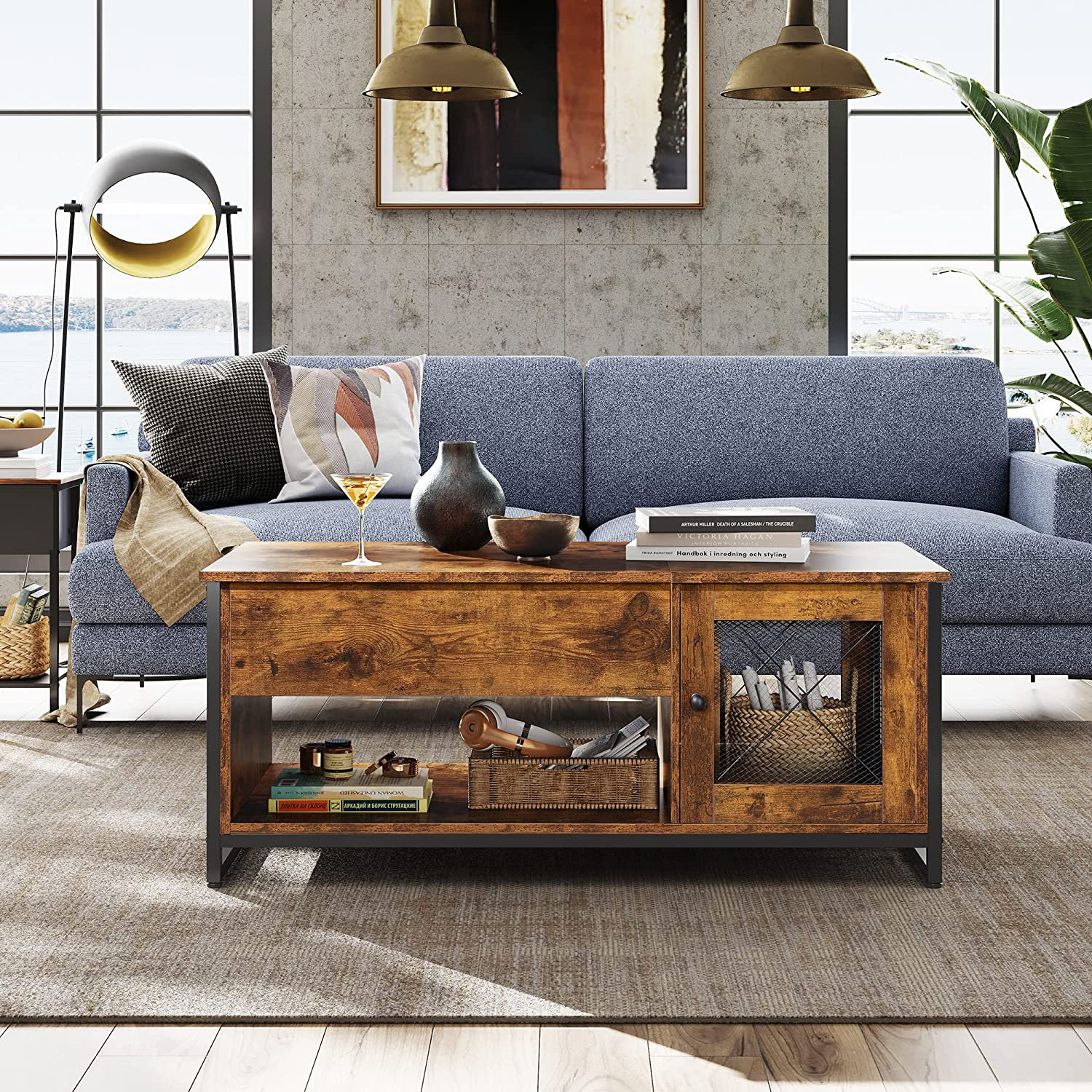 Loon Peak Lift Top Coffee Table With Storage,Hidden Compartment And ...