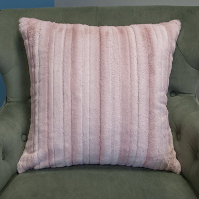 Coussin décoratif double face en peluche rose vison Thomas Collection® - Tailles assorties