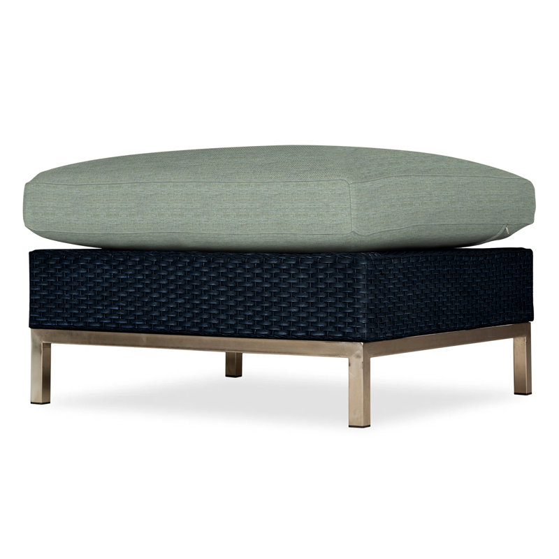 Elements Outdoor Ottoman, Ebony, Cottage Pepper