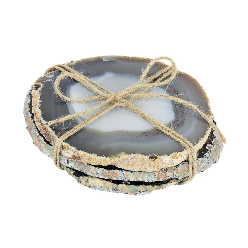 Agate Round 4 Piece Coaster Set