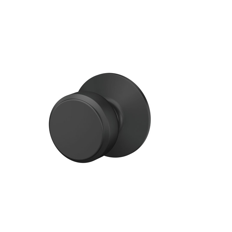 Bowery Passage Knob (Hall & Closet), Circle, Matte Black
