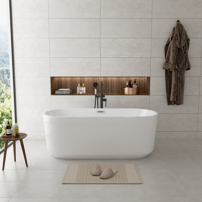 Baignoire autoportante en acrylique Sedona, Blanc