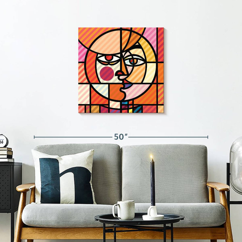 Leisha Cubist Sun Face, 24" H x 24" W