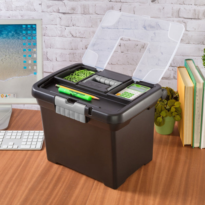 Portable Lockable File Plastic Box Set