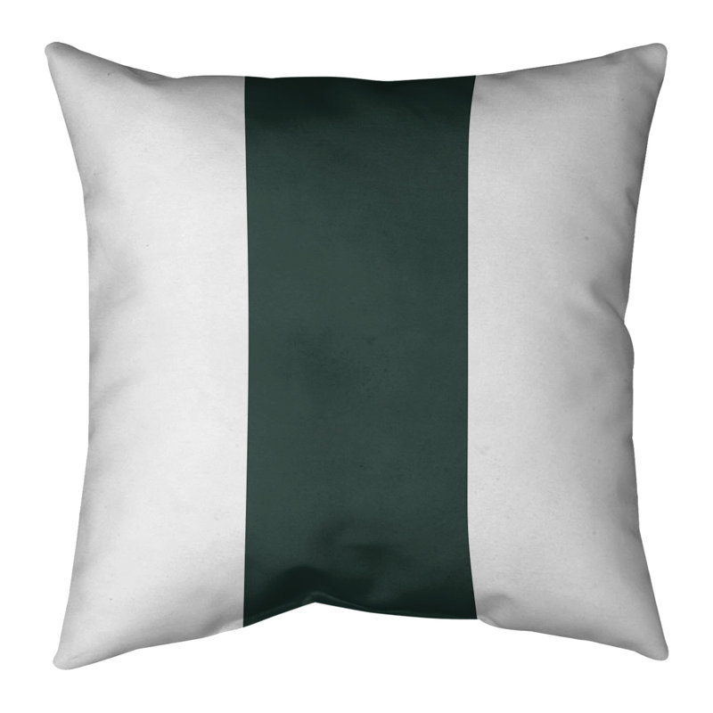Housse de coussin de football Green Bay, 14 po x 14 po, Blanc / Vert, Sergé de coton