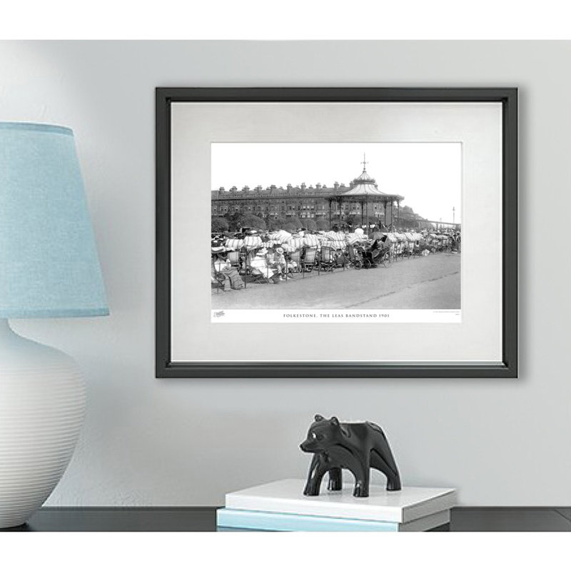 Folkestone, The Leas Bandstand 1901 - Single Picture Frame Print, 40cm H x 50cm W x 2.3cm D