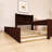 Wood Frame Twin Size Bed With Trundle,Bookcase-2057102598