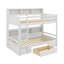 Lit superposé simple avec tablettes intégrées aux lits supérieur et inférieur, plus un tiroir de rangement-361934917