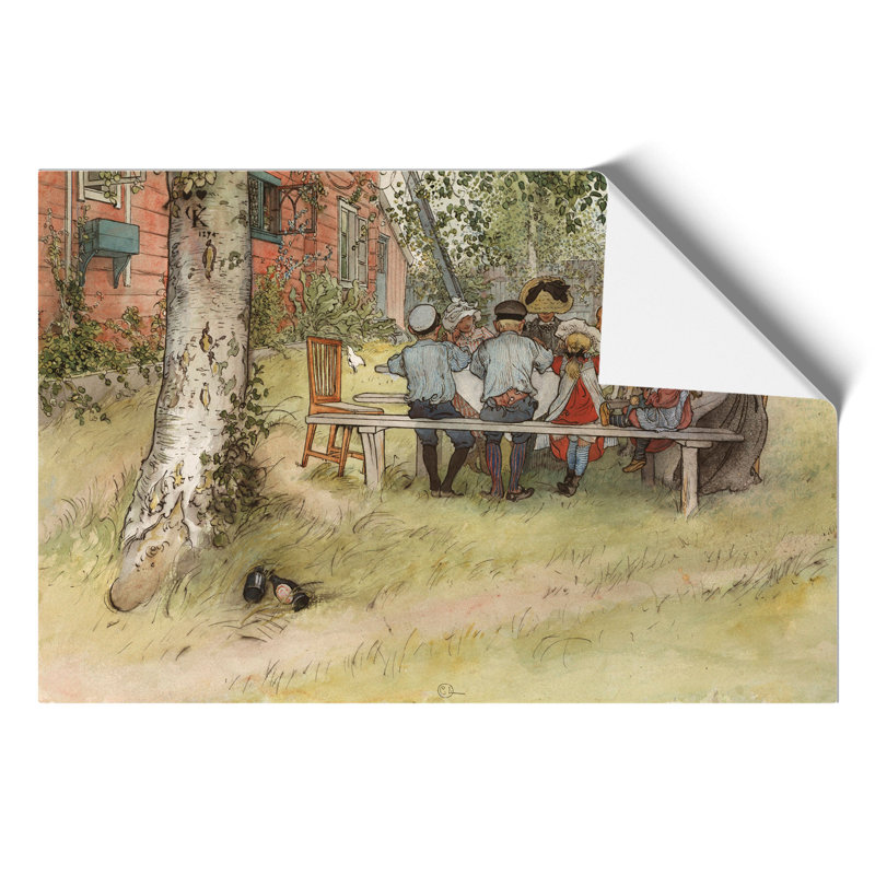 Breakfast Under The Big Birch Tree by Carl Larsson - No Frame Painting, 42cm H x 59cm W x 0.1cm D